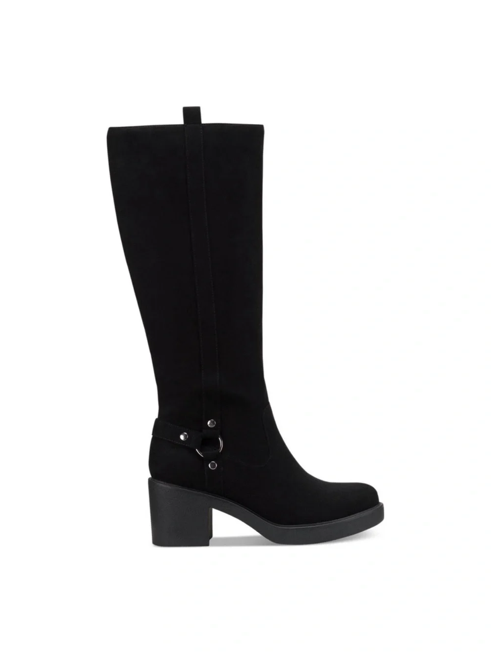 Style & Company Brettaa Knee-High Black Suede Block Heel Boots | Size 11